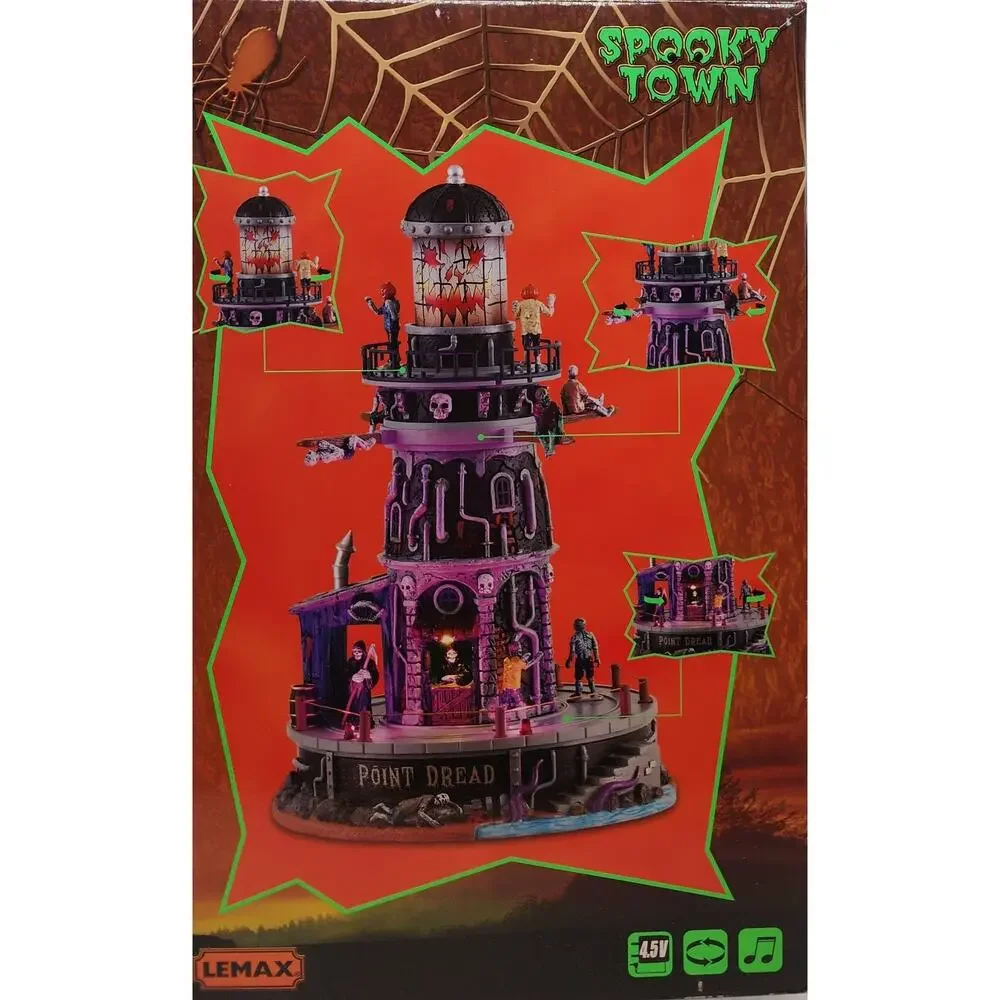 Lemax Spooky Town 2021 Point Dread Lighthouse #15722 Halloween Animated New